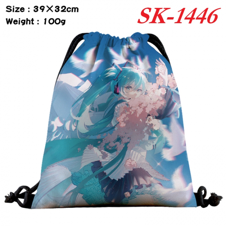 Hatsune Miku cartoon Waterproof Nylon Full Color Drawstring Pocket 39x32cm SK-1446