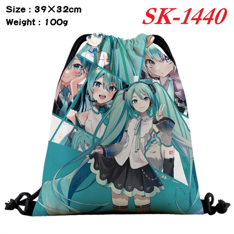 Hatsune Miku cartoon Waterproof Nylon Full Color Drawstring Pocket 39x32cm SK-1440