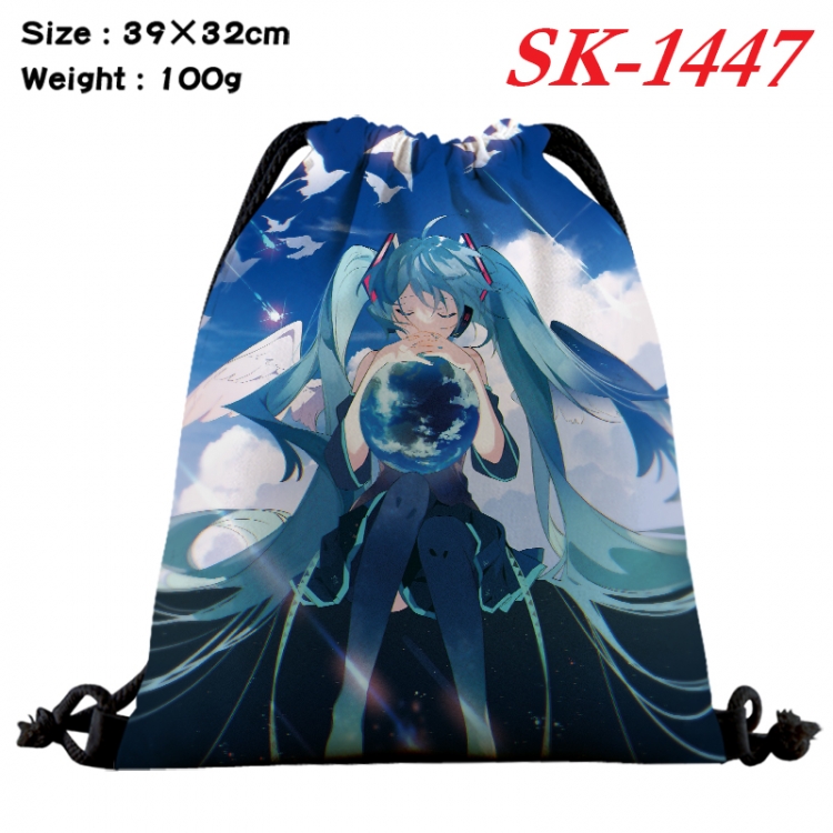 Hatsune Miku cartoon Waterproof Nylon Full Color Drawstring Pocket 39x32cm SK-1447