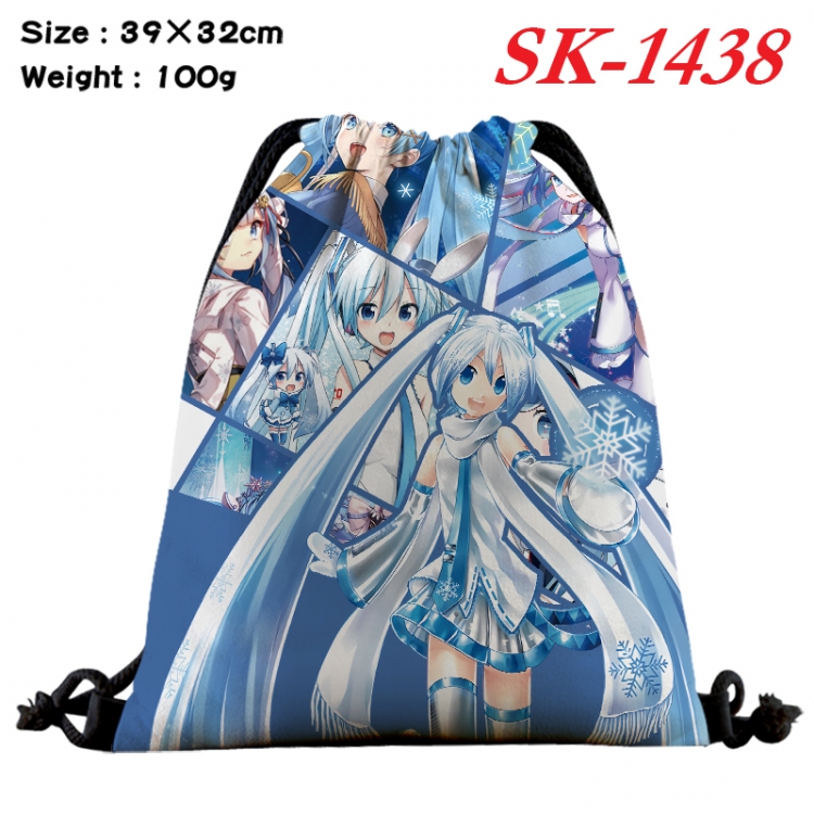 Hatsune Miku cartoon Waterproof Nylon Full Color Drawstring Pocket 39x32cm  SK-1438