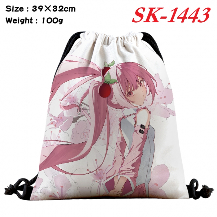 Hatsune Miku cartoon Waterproof Nylon Full Color Drawstring Pocket 39x32cm  SK-1443