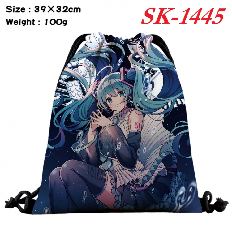 Hatsune Miku cartoon Waterproof Nylon Full Color Drawstring Pocket 39x32cm  SK-1445