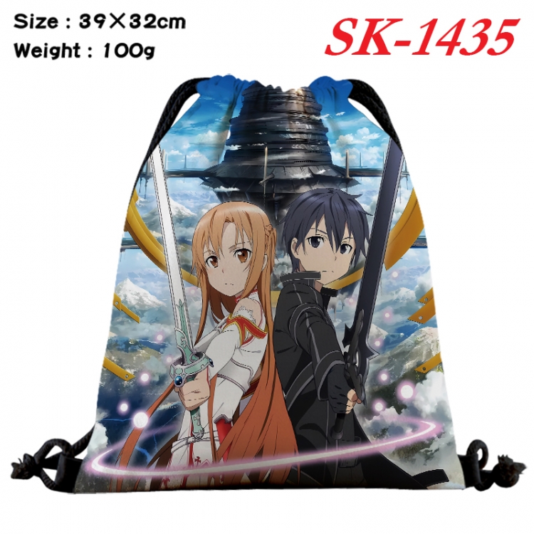 Sword Art Online cartoon Waterproof Nylon Full Color Drawstring Pocket 39x32cm SK-1435