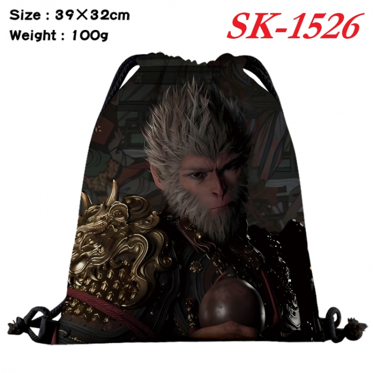 Black Myth cartoon Waterproof Nylon Full Color Drawstring Pocket 39x32cm  SK-1526