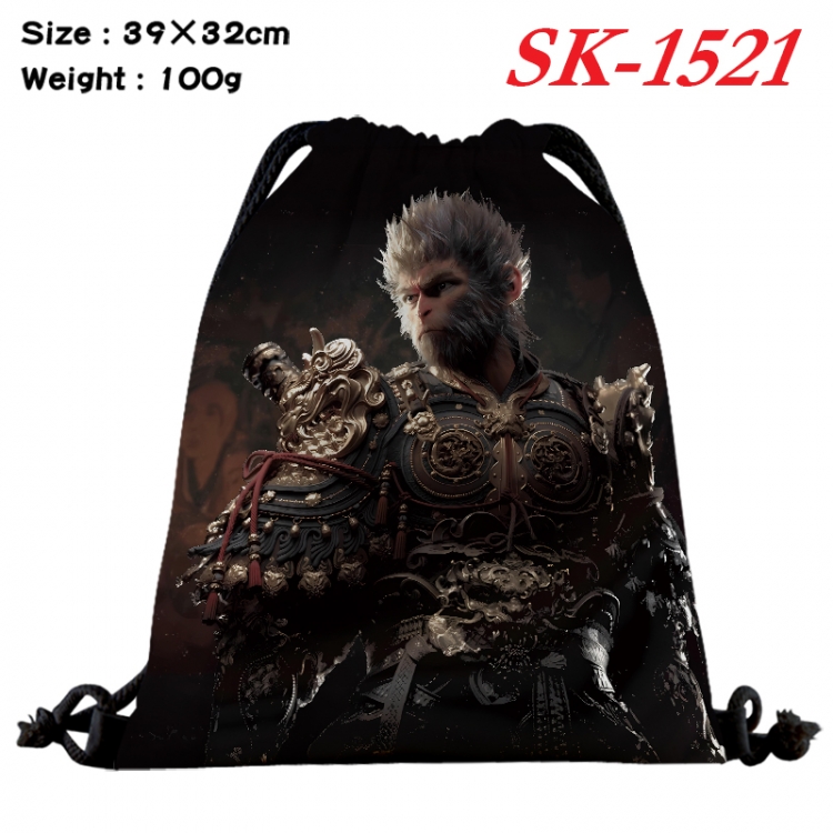 Black Myth cartoon Waterproof Nylon Full Color Drawstring Pocket 39x32cm   SK-1521