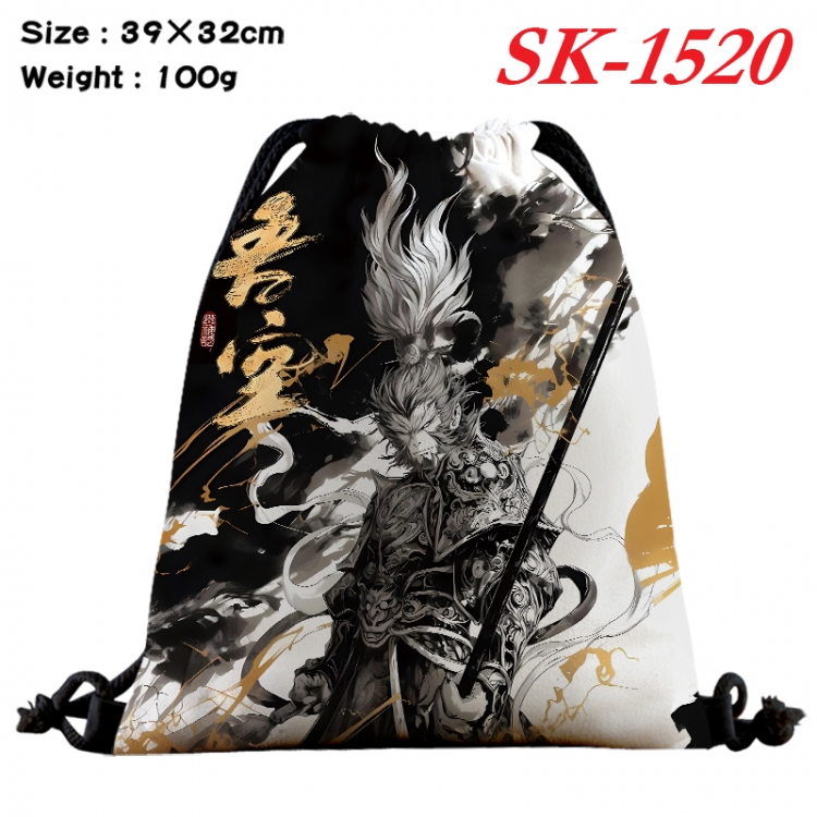 Black Myth cartoon Waterproof Nylon Full Color Drawstring Pocket 39x32cm   SK-1520