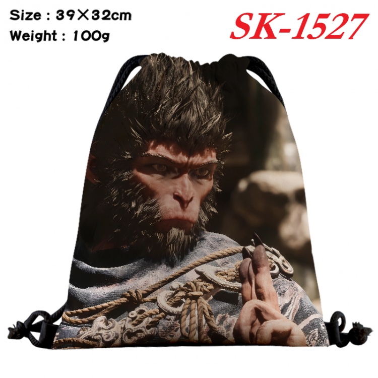 Black Myth cartoon Waterproof Nylon Full Color Drawstring Pocket 39x32cm SK-1527