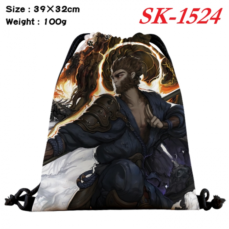 Black Myth cartoon Waterproof Nylon Full Color Drawstring Pocket 39x32cm  SK-1524