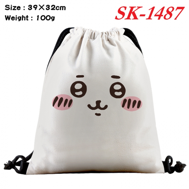 chiikawa cartoon Waterproof Nylon Full Color Drawstring Pocket 39x32cm SK-1487