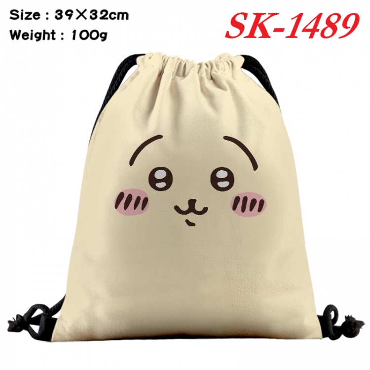 chiikawa cartoon Waterproof Nylon Full Color Drawstring Pocket 39x32cm SK-1489