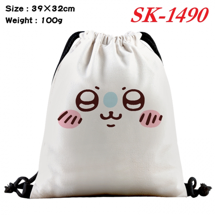 chiikawa cartoon Waterproof Nylon Full Color Drawstring Pocket 39x32cm  SK-1490