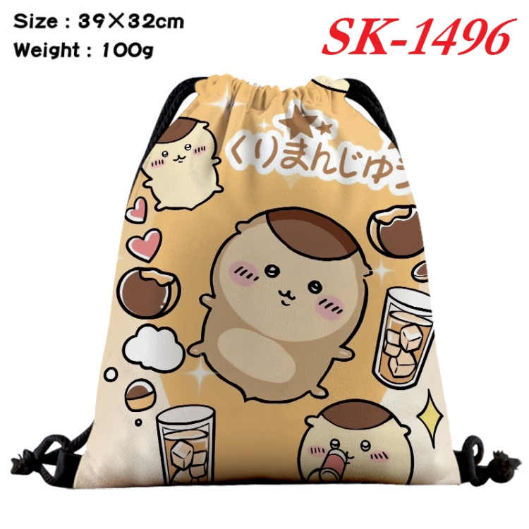 chiikawa cartoon Waterproof Nylon Full Color Drawstring Pocket 39x32cm SK-1496