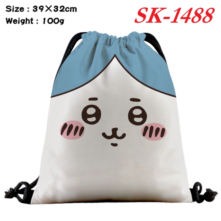 chiikawa cartoon Waterproof Nylon Full Color Drawstring Pocket 39x32cm SK-1488