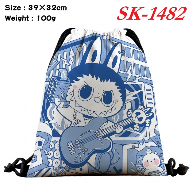 Labubu cartoon Waterproof Nylon Full Color Drawstring Pocket 39x32cm  SK-1482