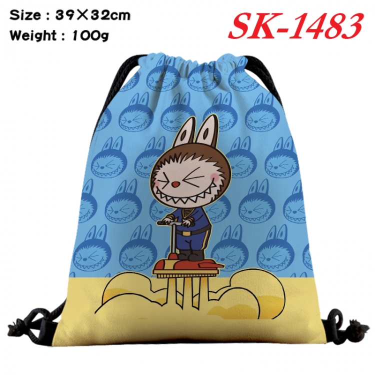 Labubu cartoon Waterproof Nylon Full Color Drawstring Pocket 39x32cm SK-1483