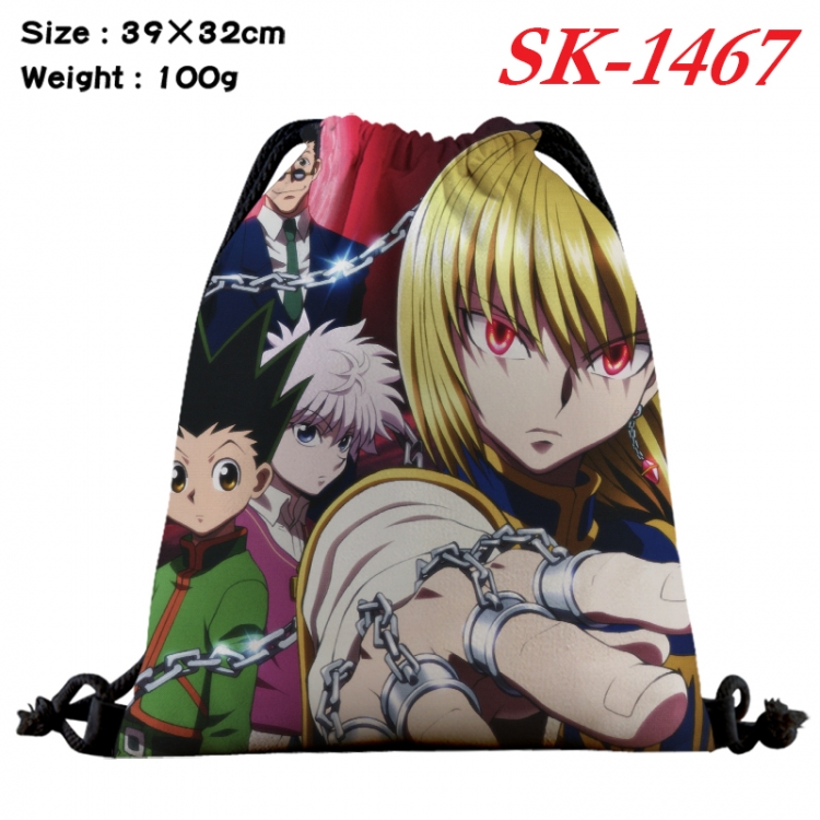 HunterXHunter cartoon Waterproof Nylon Full Color Drawstring Pocket 39x32cm SK-1467