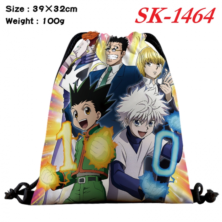 HunterXHunter cartoon Waterproof Nylon Full Color Drawstring Pocket 39x32cm  SK-1464