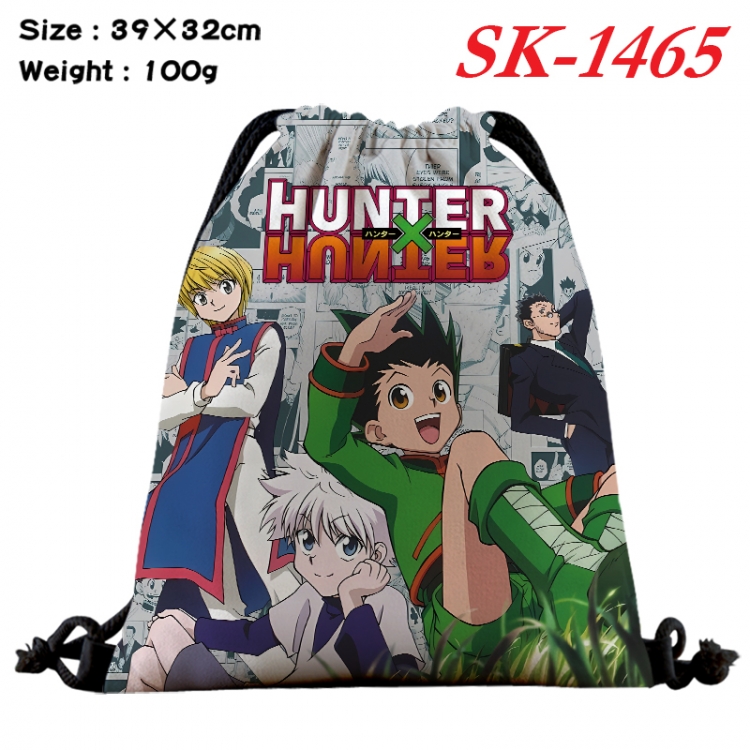 HunterXHunter cartoon Waterproof Nylon Full Color Drawstring Pocket 39x32cm  SK-1465