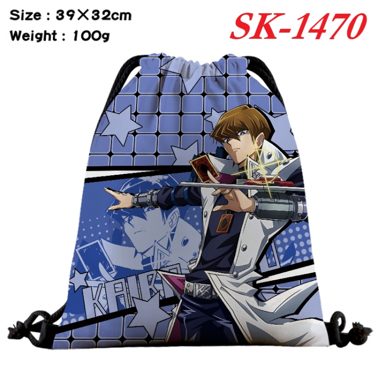 Yugioh cartoon Waterproof Nylon Full Color Drawstring Pocket 39x32cm  SK-1470