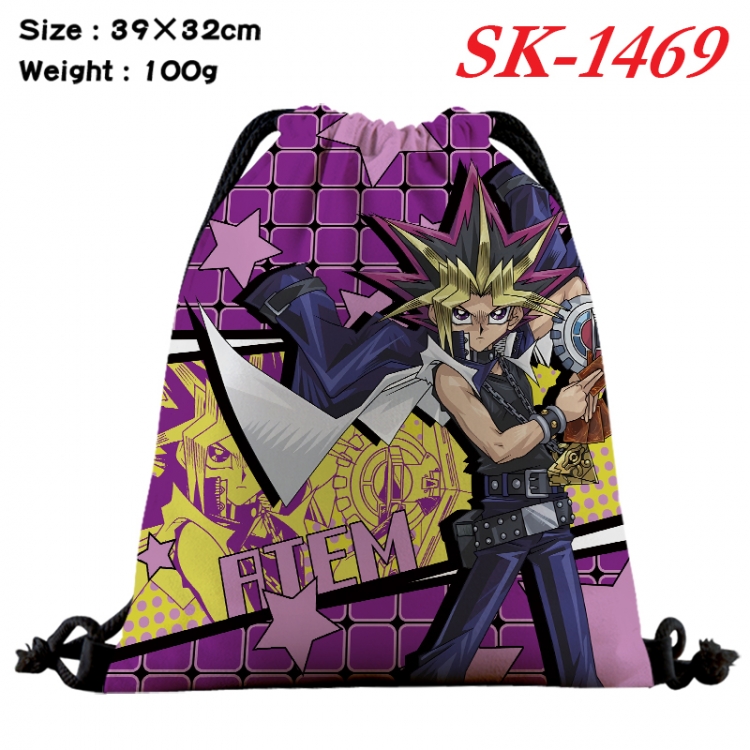 Yugioh cartoon Waterproof Nylon Full Color Drawstring Pocket 39x32cm  SK-1469