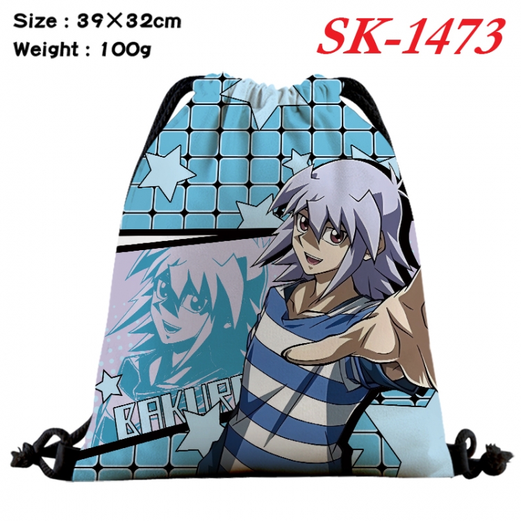 Yugioh cartoon Waterproof Nylon Full Color Drawstring Pocket 39x32cm SK-1473