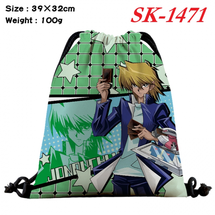 Yugioh cartoon Waterproof Nylon Full Color Drawstring Pocket 39x32cm  SK-1471