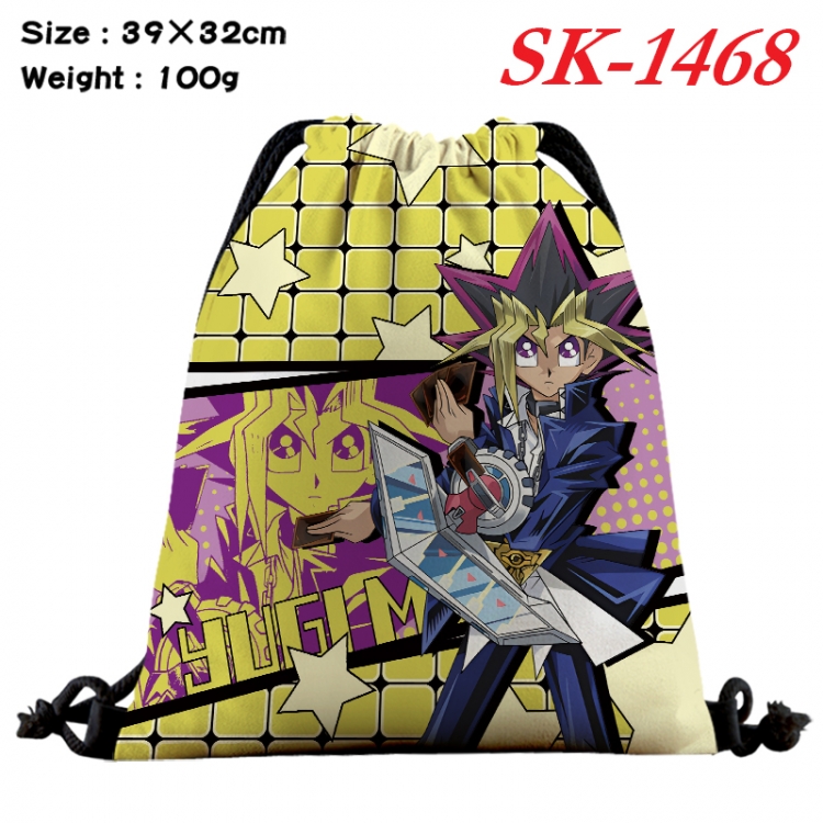 Yugioh cartoon Waterproof Nylon Full Color Drawstring Pocket 39x32cm SK-1468