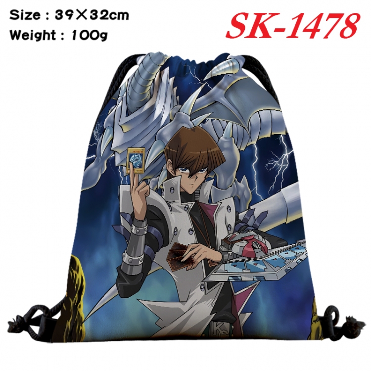 Yugioh cartoon Waterproof Nylon Full Color Drawstring Pocket 39x32cm SK-1478