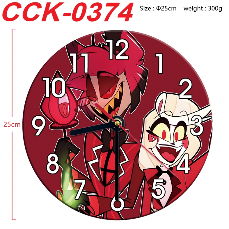 Hazbin Hotel Anime peripheral printed full-color wall clock 25cm  CCK-0374