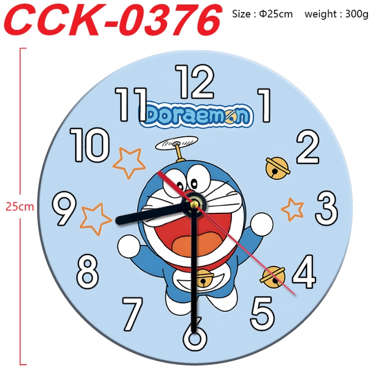 Doraemon Anime peripheral printed full-color wall clock 25cm CCK-0376