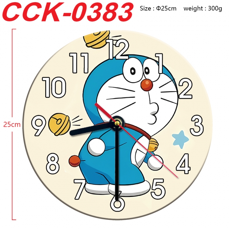 Doraemon Anime peripheral printed full-color wall clock 25cm CCK-0383