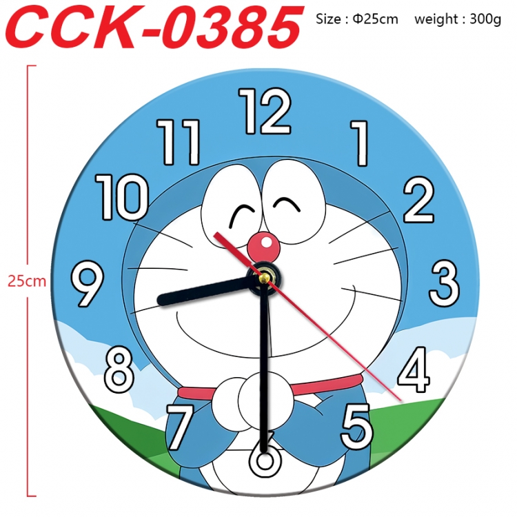 Doraemon Anime peripheral printed full-color wall clock 25cm CCK-0385