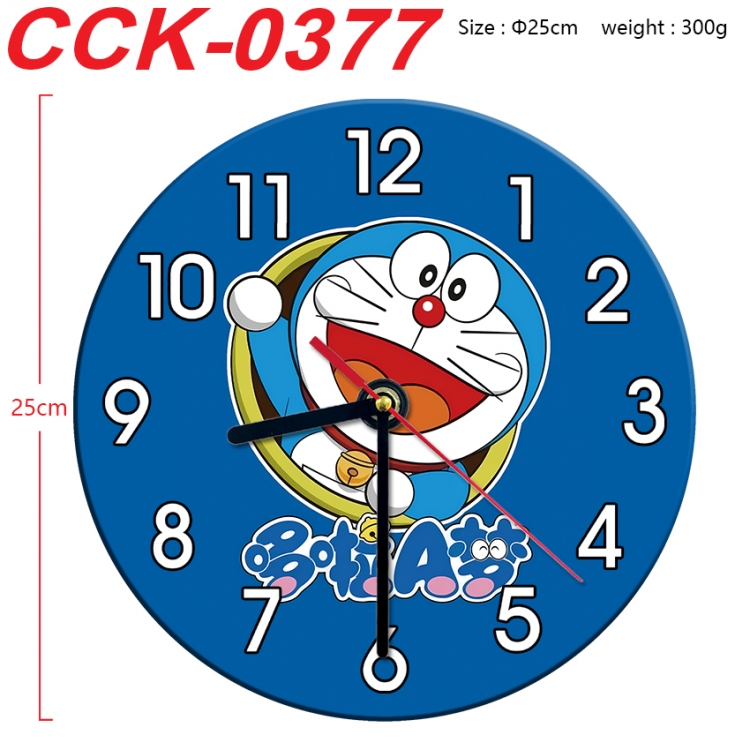 Doraemon Anime peripheral printed full-color wall clock 25cm  CCK-0377