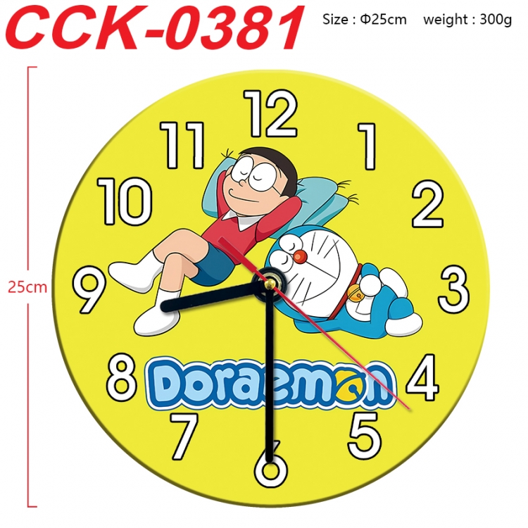 Doraemon Anime peripheral printed full-color wall clock 25cm CK-0381