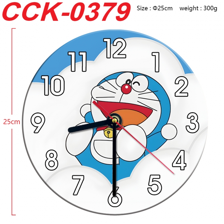 Doraemon Anime peripheral printed full-color wall clock 25cm  CCK-0379