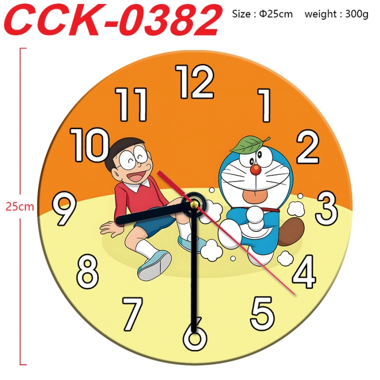 Doraemon Anime peripheral printed full-color wall clock 25cm CCK-0382