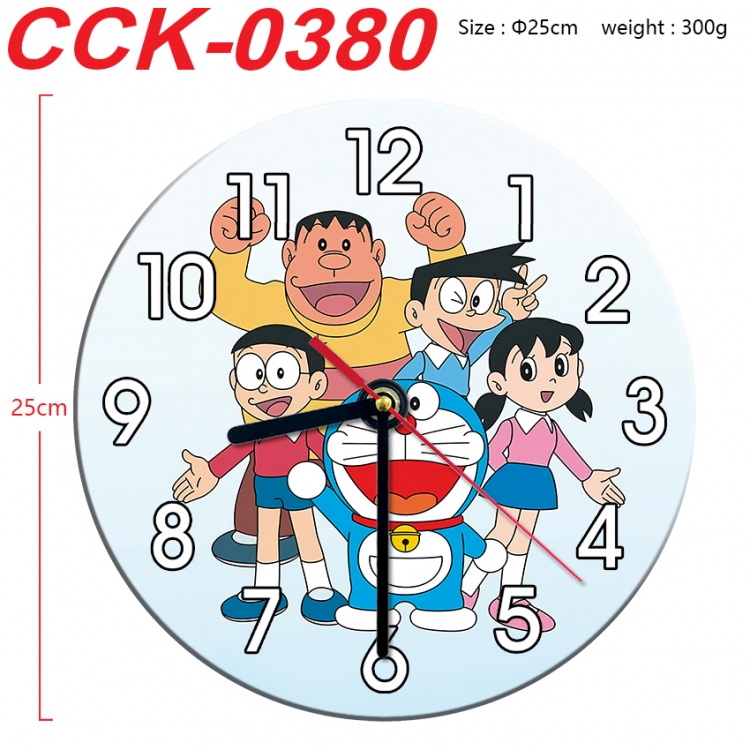 Doraemon Anime peripheral printed full-color wall clock 25cm CCK-0380