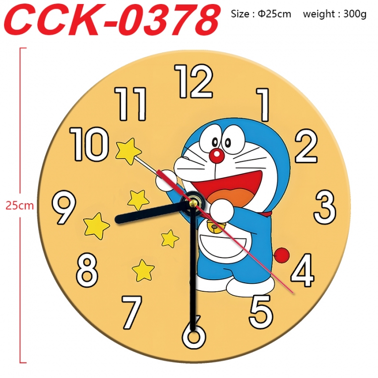 Doraemon Anime peripheral printed full-color wall clock 25cm CCK-0378