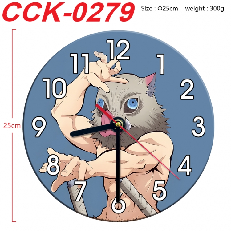 Demon Slayer Kimets Anime peripheral printed full-color wall clock 25cm CCK-0279