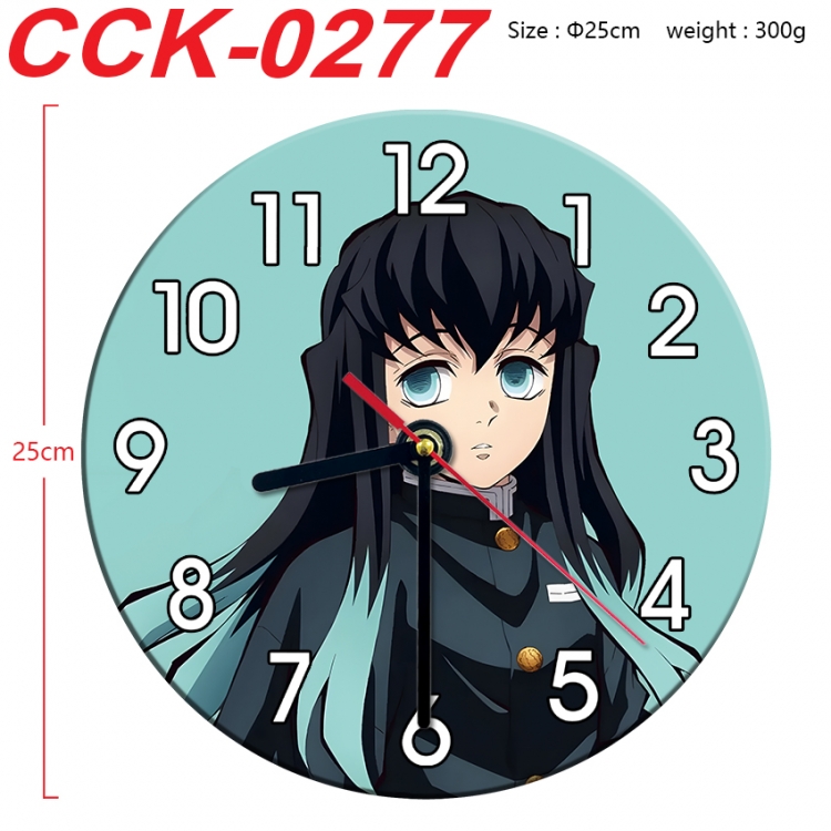 Demon Slayer Kimets Anime peripheral printed full-color wall clock 25cm CCK-0277