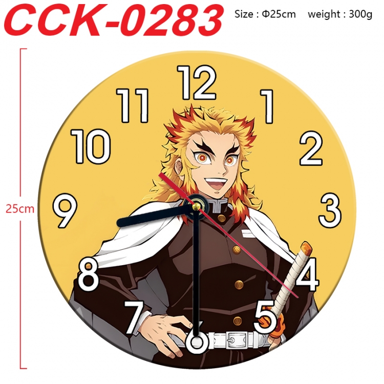 Demon Slayer Kimets Anime peripheral printed full-color wall clock 25cm CCK-0283