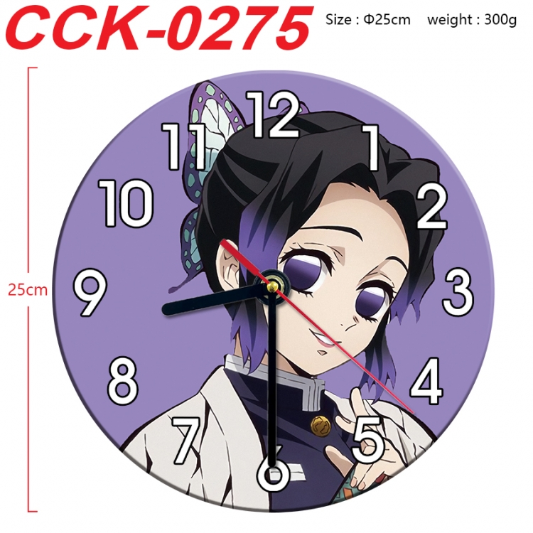 Demon Slayer Kimets Anime peripheral printed full-color wall clock 25cm CCK-0275