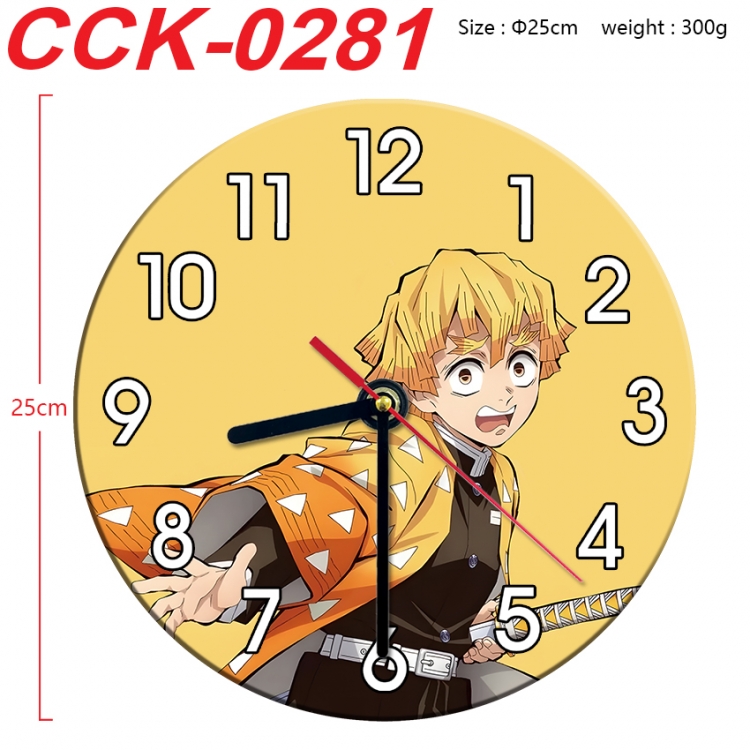 Demon Slayer Kimets Anime peripheral printed full-color wall clock 25cm  CCK-0281