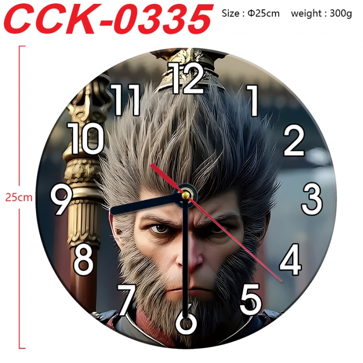 Black Myth Anime peripheral printed full-color wall clock 25cm CCK-0335