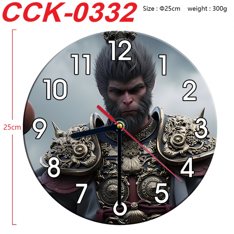 Black Myth Anime peripheral printed full-color wall clock 25cm  CCK-0332