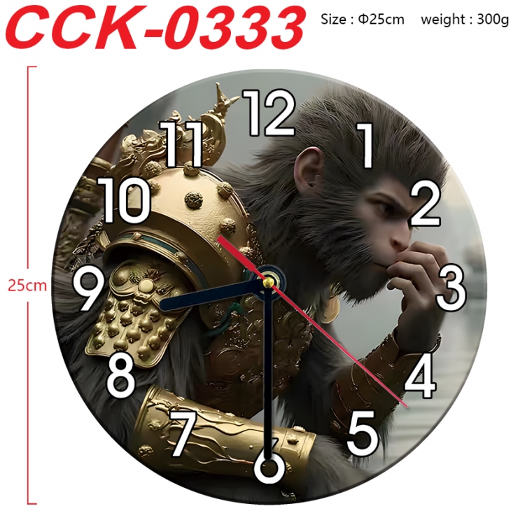 Black Myth Anime peripheral printed full-color wall clock 25cm  CCK-0333