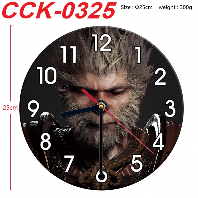 Black Myth Anime peripheral printed full-color wall clock 25cm CCK-0325