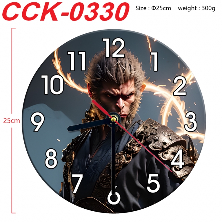 Black Myth Anime peripheral printed full-color wall clock 25cm CCK-0330