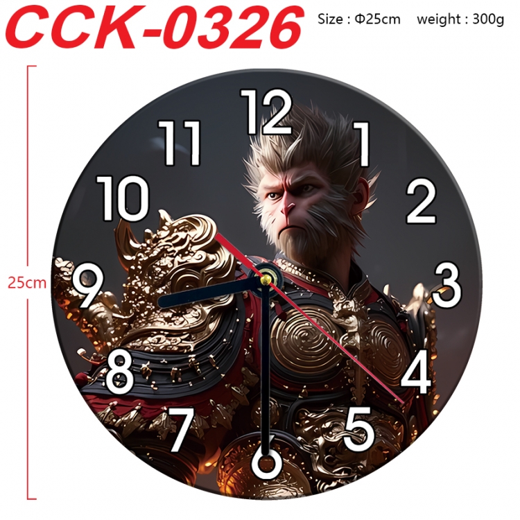 Black Myth Anime peripheral printed full-color wall clock 25cm  CCK-0326