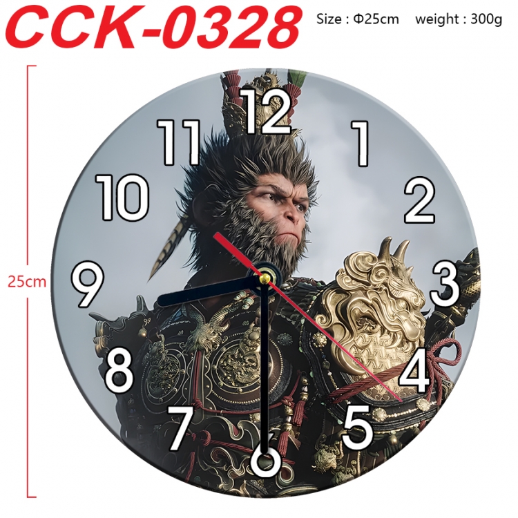 Black Myth Anime peripheral printed full-color wall clock 25cm CCK-0328